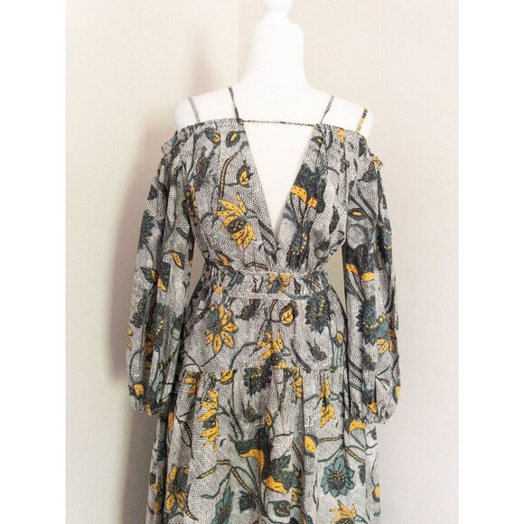 Ulla Johnson Floral Maxi Dress SZ 2 Tahlia Portofino Off Shoulder Boho wedding - Picture 4 of 16